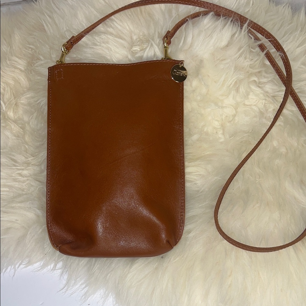 Clare V. ] Poche’ ] Phone Bag ] Color is Cognac